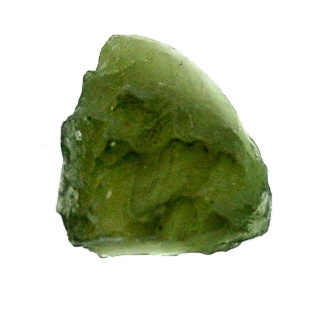 Natural 7.35cts moldavite (genuine czech) rough 16x13.5 mm loose gemstone s16090