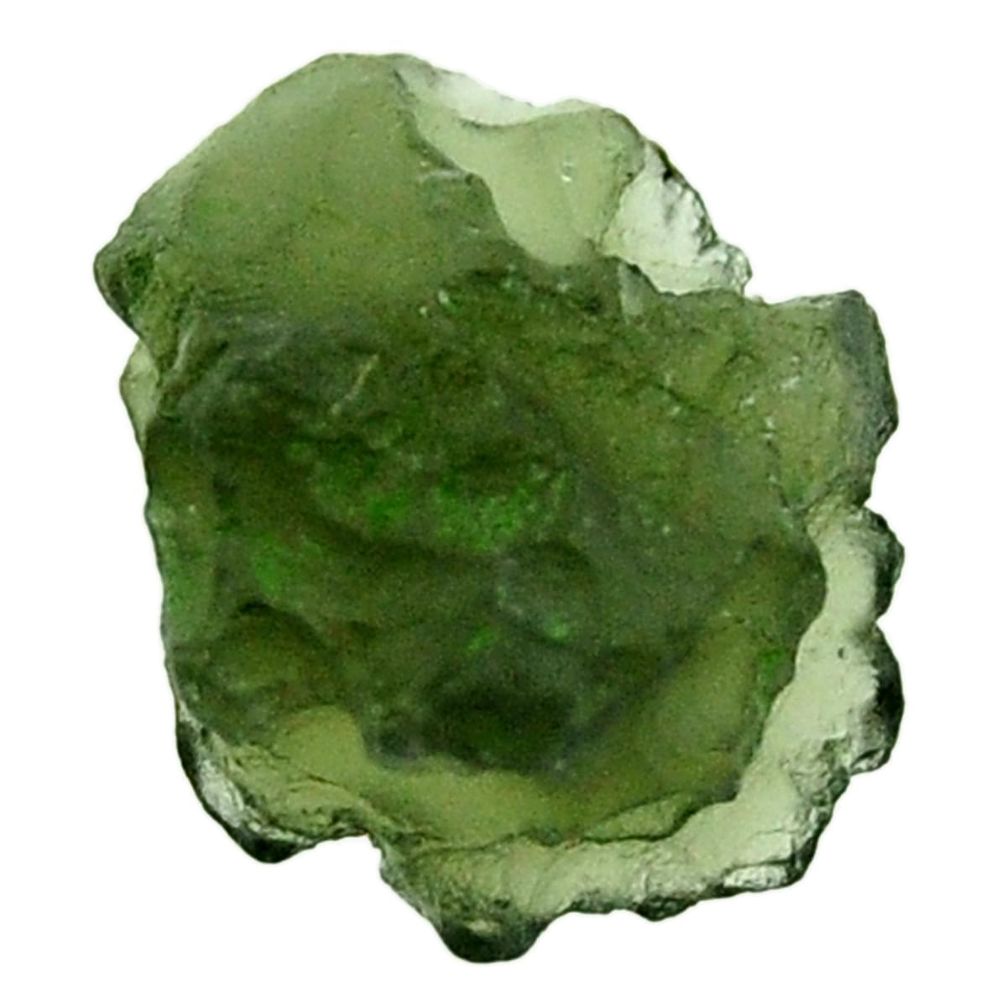 Natural 11.20cts moldavite (genuine czech) rough 16x13.5mm loose gemstone s16083