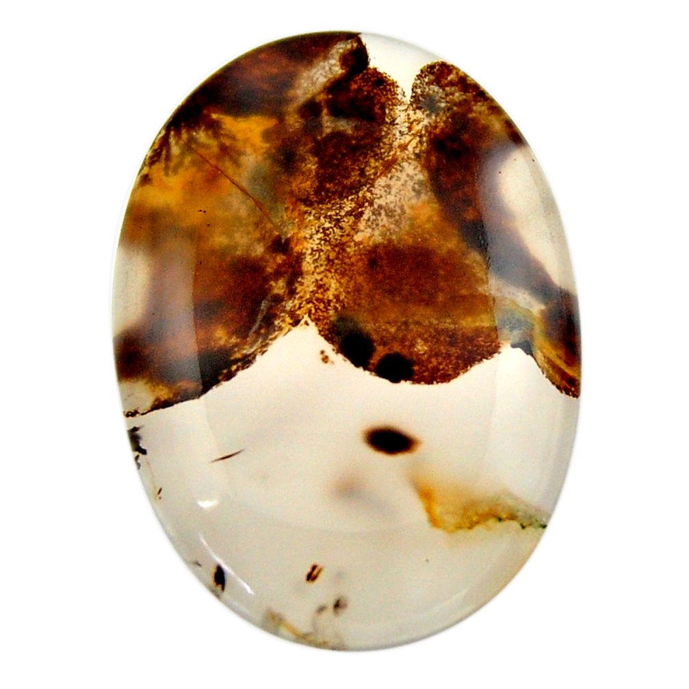 Natural 22.40cts montana agate brown cabochon 30x21 mm loose gemstone s17501