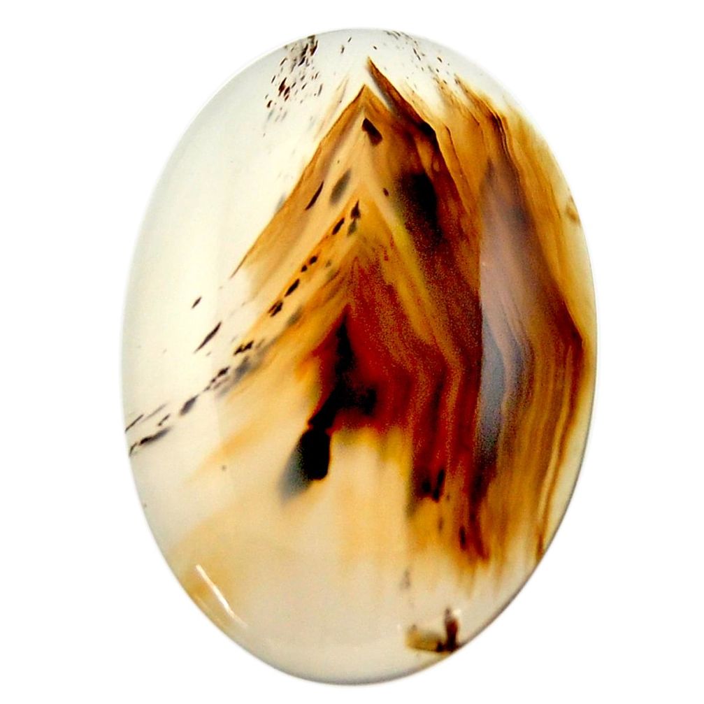 Natural 26.30cts montana agate brown cabochon 31x21mm oval loose gemstone s17532