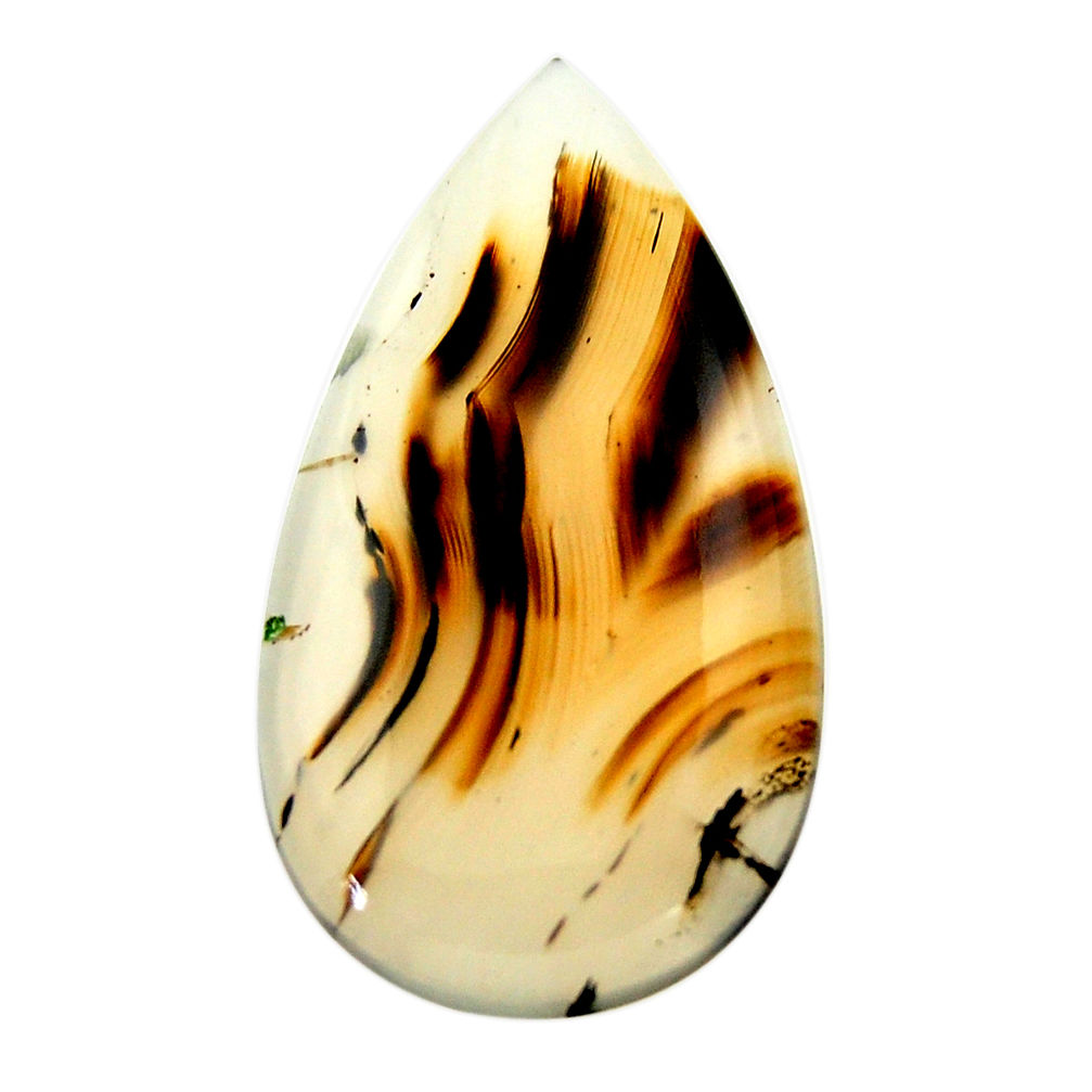 Natural 19.35cts montana agate brown cabochon 35x19 mm loose gemstone s17523