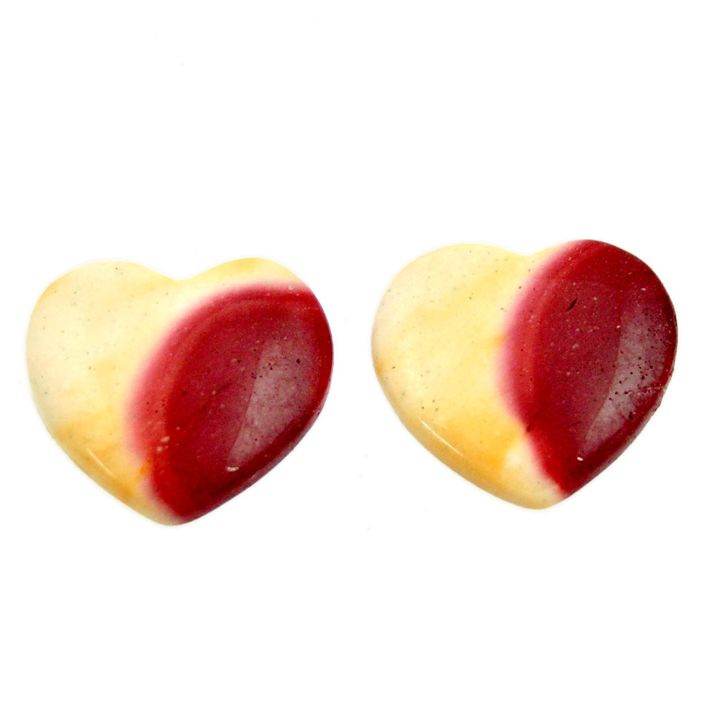 Natural 14.30cts mookaite brown cabochon 16x15 mm loose pair gemstone s16844