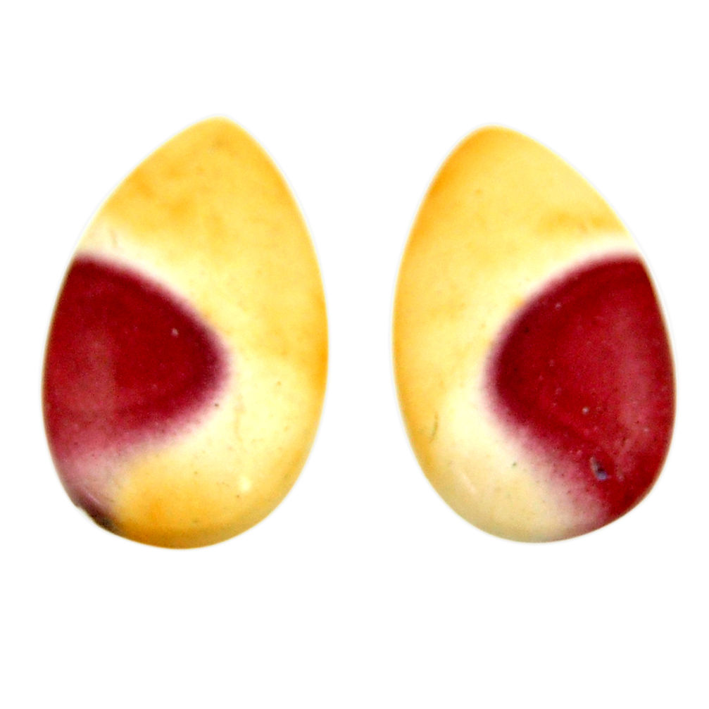 Natural 14.45cts mookaite brown cabochon 20x12 mm loose pair gemstone s16879