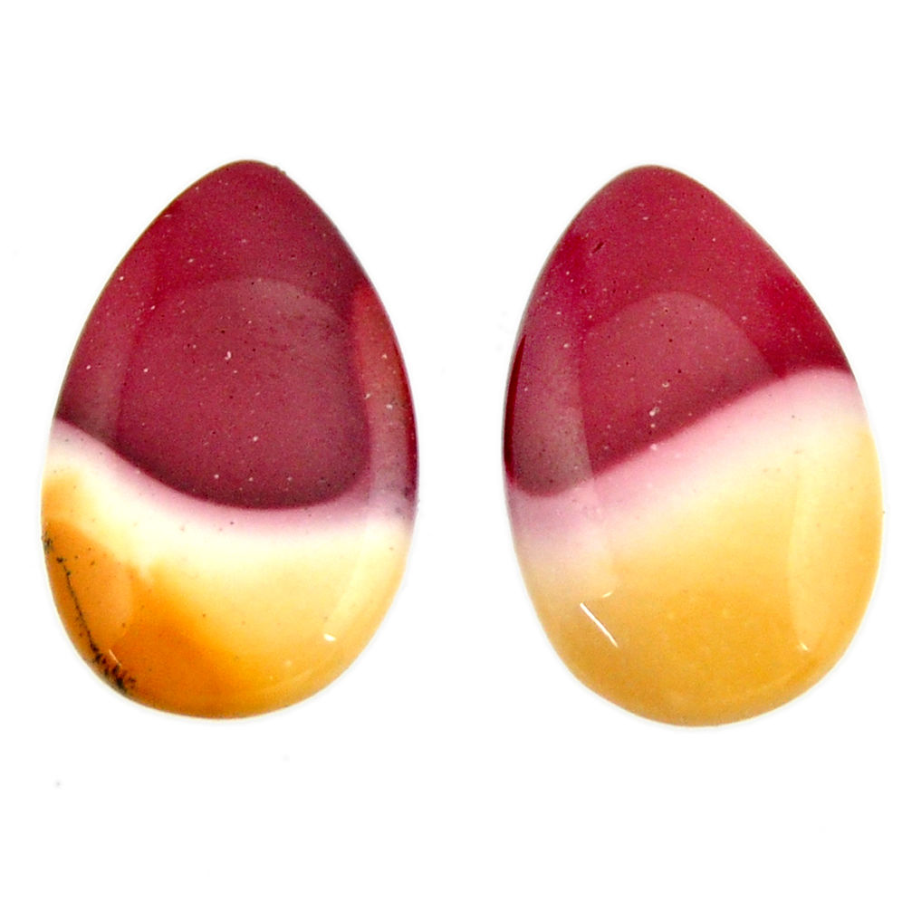 Natural 15.10cts mookaite brown cabochon 20x12 mm loose pair gemstone s16880