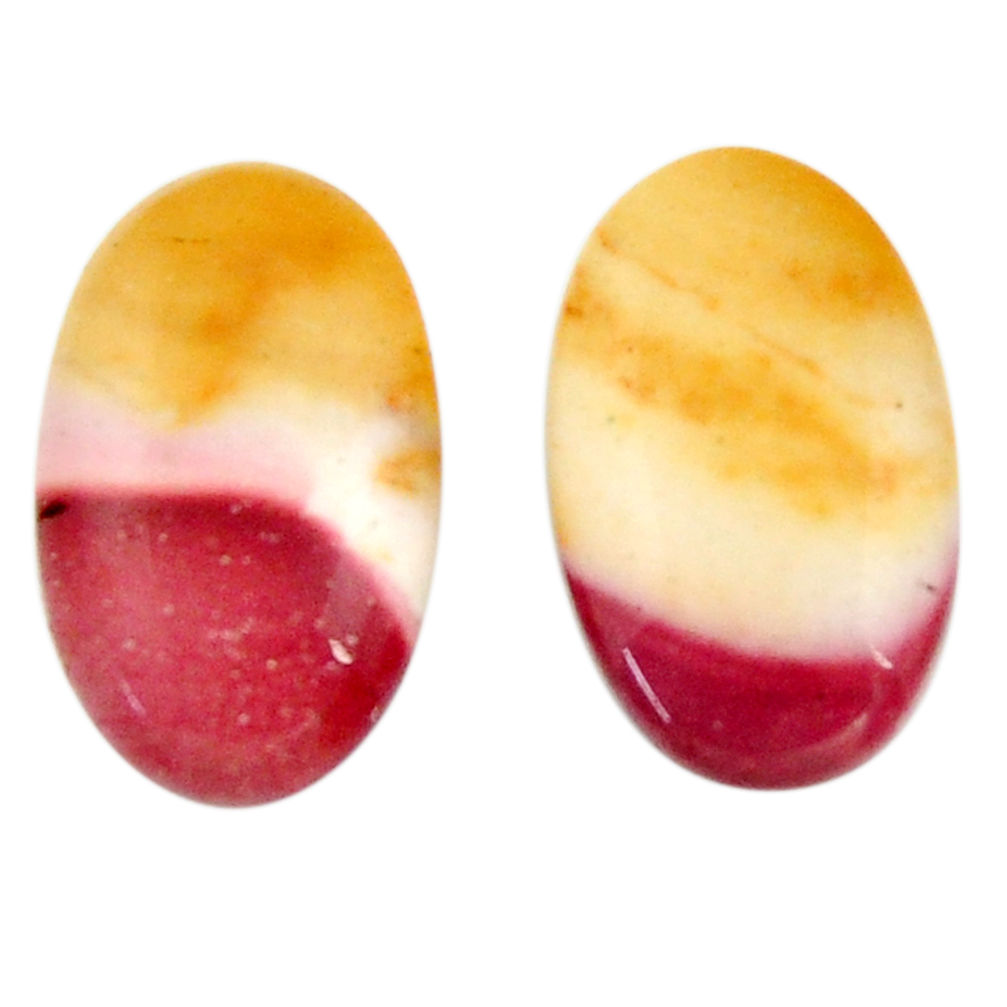 Natural 18.45cts mookaite brown cabochon 20x12 mm pair loose gemstone s18884