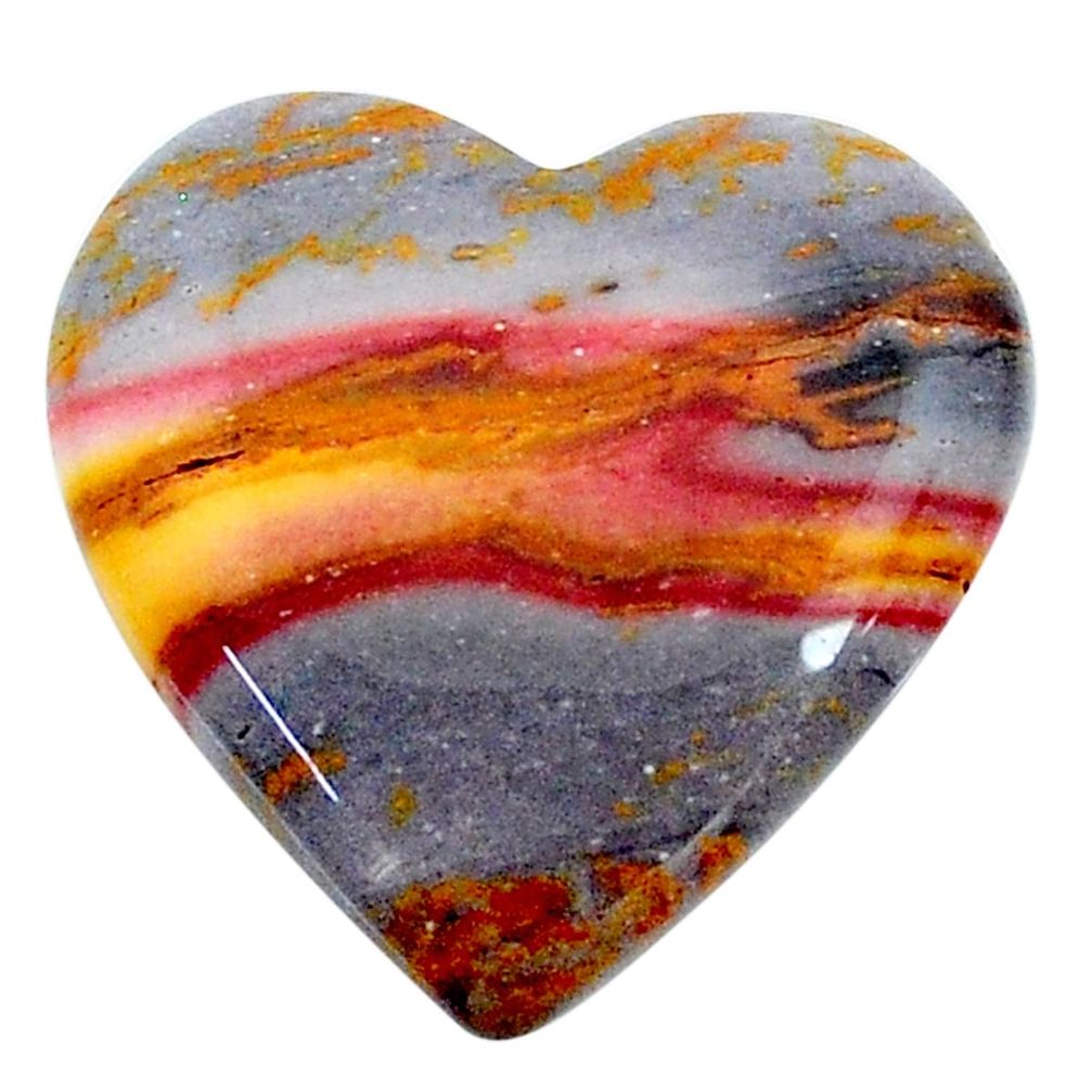 Natural 17.40cts mookaite brown cabochon 21x20 mm heart loose gemstone s24853