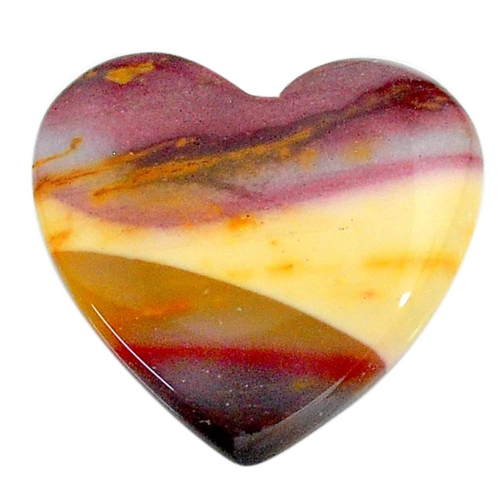 Natural 21.30cts mookaite brown cabochon 23x22 mm heart loose gemstone s24855