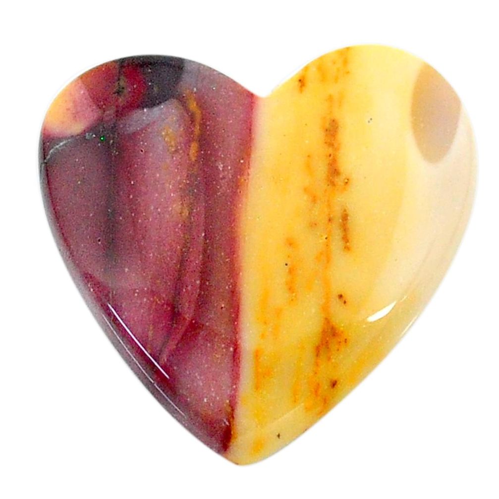 Natural 23.15cts mookaite brown cabochon 23x23 mm heart loose gemstone s24857