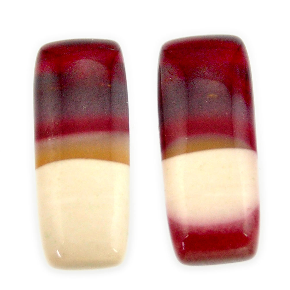 Natural 19.45cts mookaite brown cabochon 24x9 mm loose pair gemstone s16869