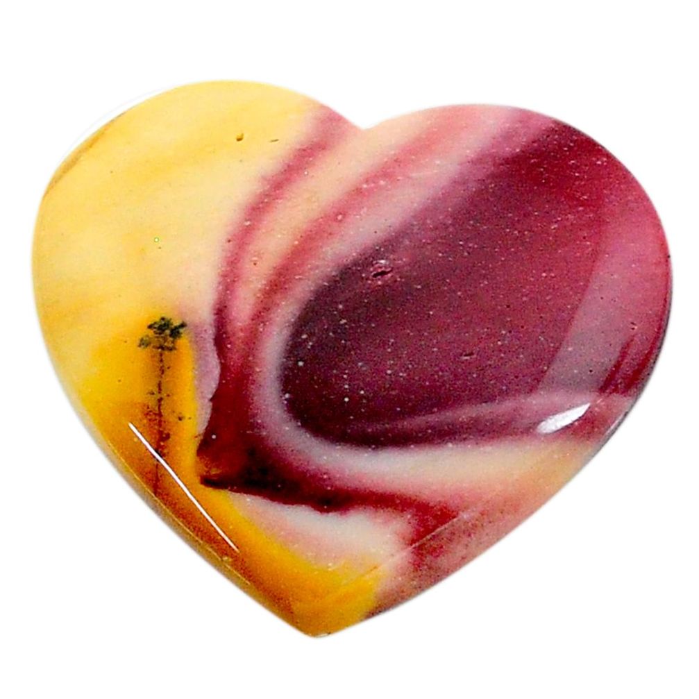 Natural 22.40cts mookaite brown cabochon 26x23.5 mm heart loose gemstone s24854