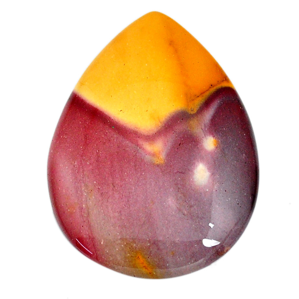 Natural 50.15cts mookaite brown cabochon 41x29 mm pear loose gemstone s21886