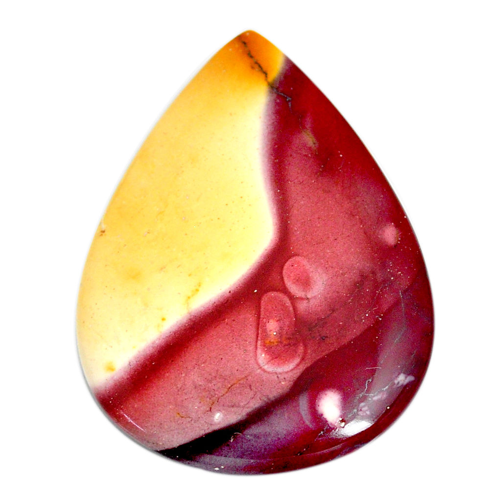 Natural 72.35cts mookaite brown cabochon 52x37 mm pear loose gemstone s21887