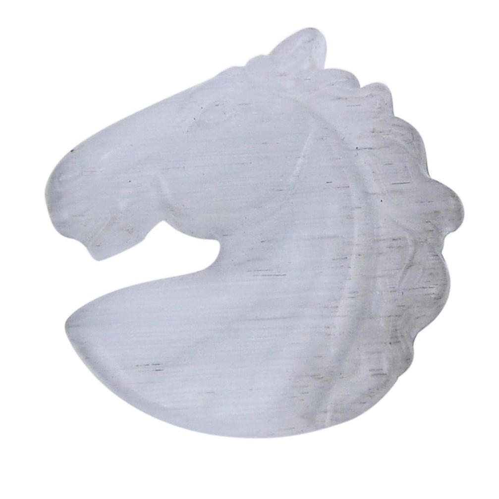 Natural 15.30cts moonstone white carving 23x22 mm loose horse gemstone s30055