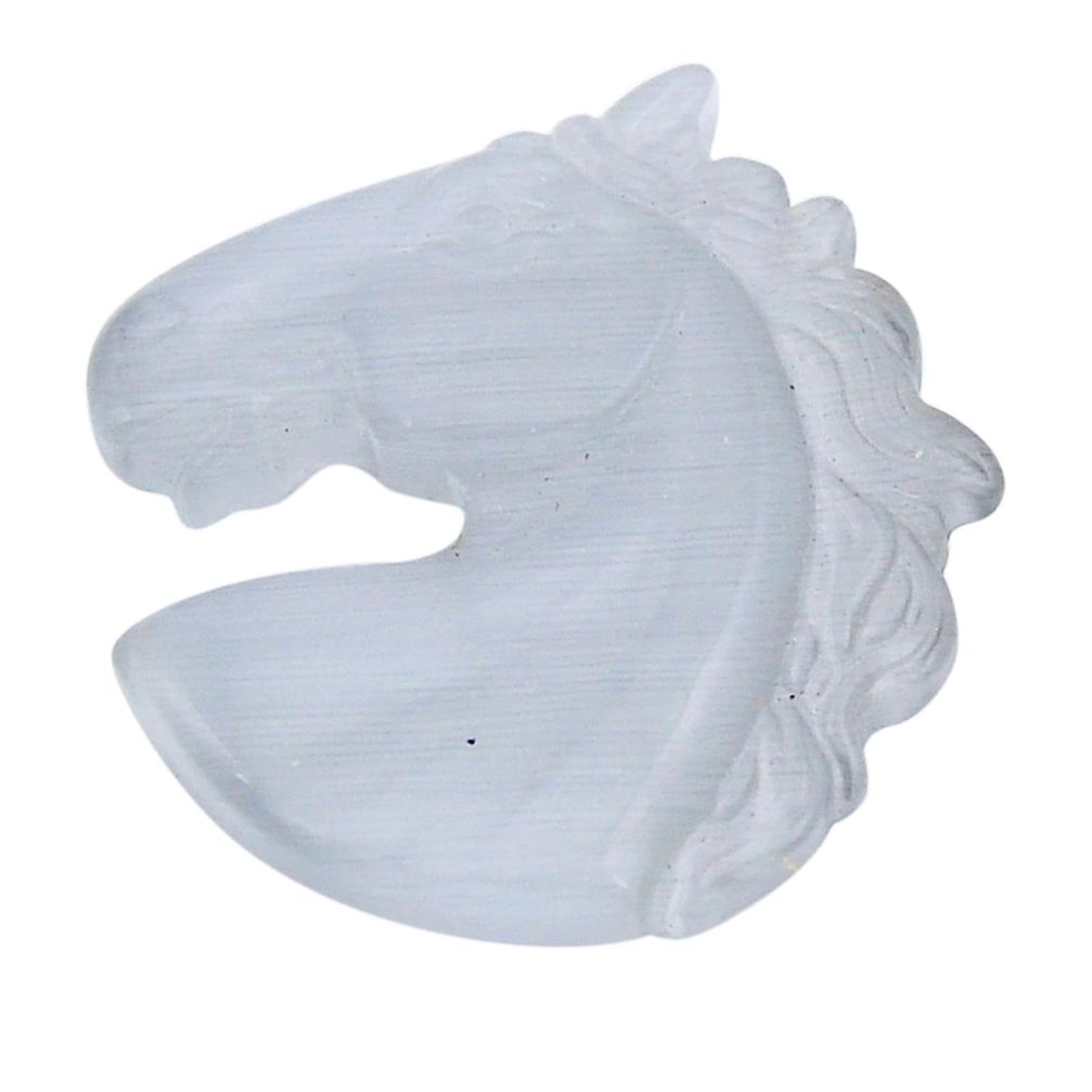 Natural 17.35cts moonstone white carving 24x23 mm loose horse gemstone s30072