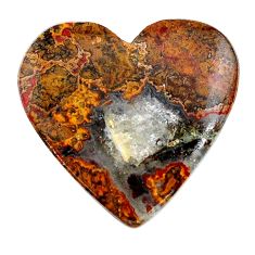 Natural 22.40cts moroccan seam agate brown 26x25 mm heart loose gemstone s24612