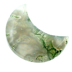 Natural 10.45cts moss agate green cabochon 20x10.5 mm moon loose gemstone s27013