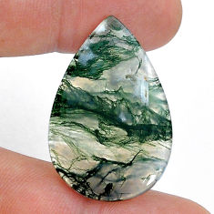 Natural 27.45cts moss agate green cabochon 34x22 mm pear loose gemstone s28665
