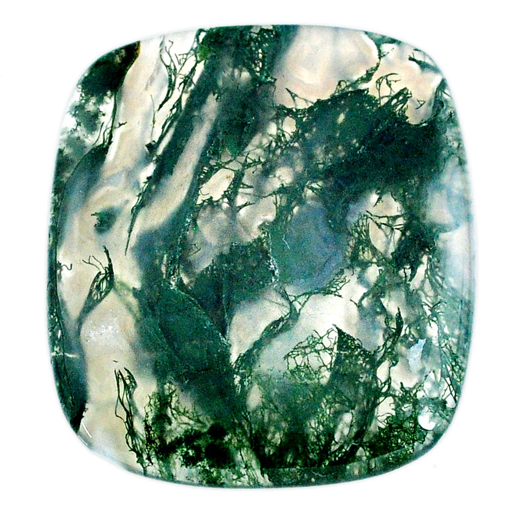 Natural 54.45cts moss agate green cabochon 37x32.5 mm loose gemstone s20721