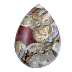 Natural 22.70cts mushroom rhyolite brown 28.5x19 mm pear loose gemstone s26550