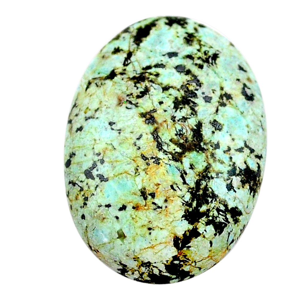 Natural 12.40cts norwegian turquoise green 24x16 mm oval loose gemstone s24033