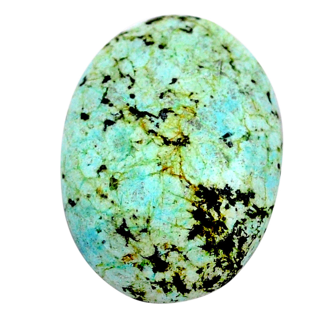 Natural 16.30cts norwegian turquoise green 24x17 mm oval loose gemstone s24006