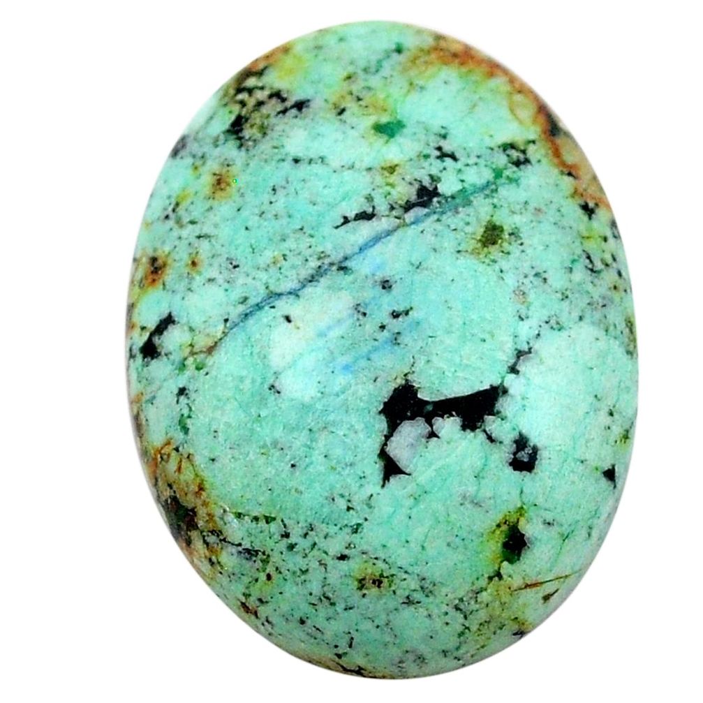 Natural 19.35cts norwegian turquoise green 25x18 mm oval loose gemstone s24005