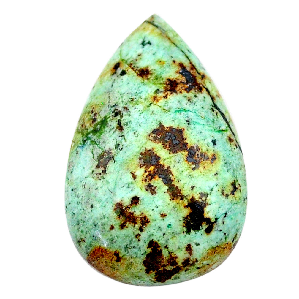 Natural 18.10cts norwegian turquoise green 26x17 mm pear loose gemstone s24038