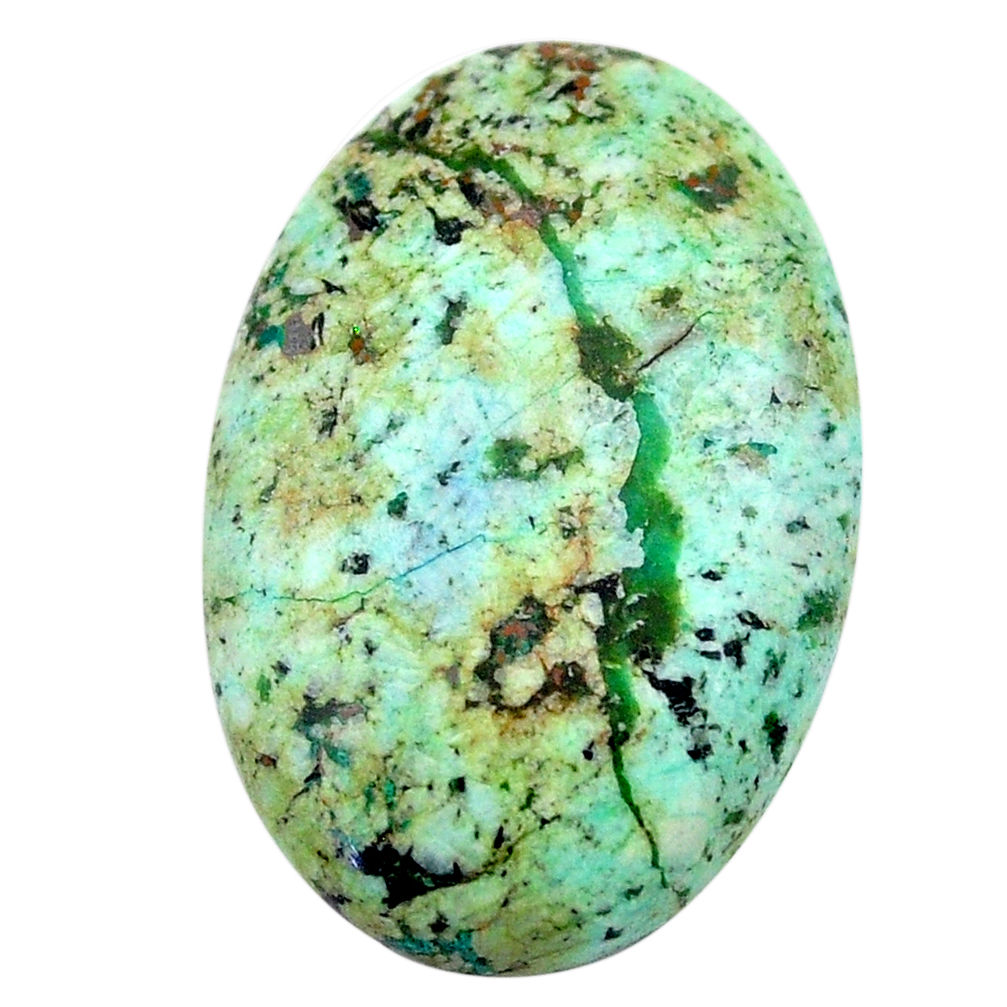 Natural 20.30cts norwegian turquoise green 27x18 mm oval loose gemstone s24008