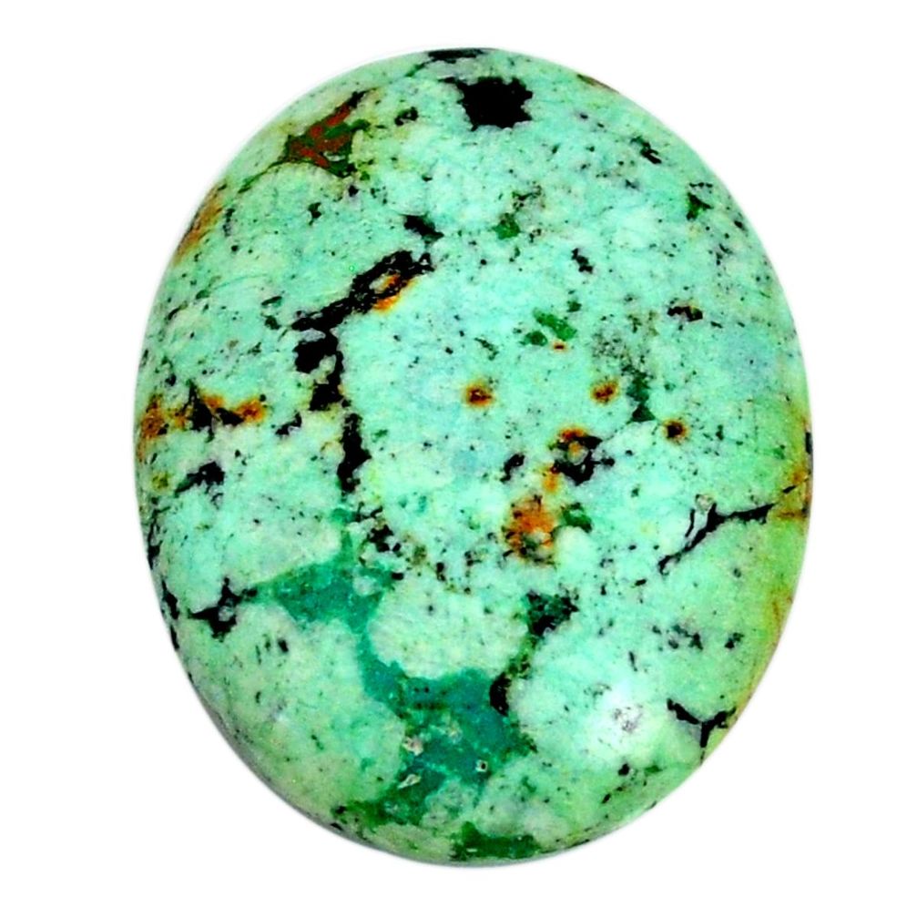 Natural 30.10cts norwegian turquoise green 32x24 mm oval loose gemstone s22263