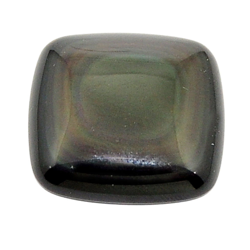 Natural 27.40cts obsidian eye rainbow 25x25 mm cushion loose gemstone s30028