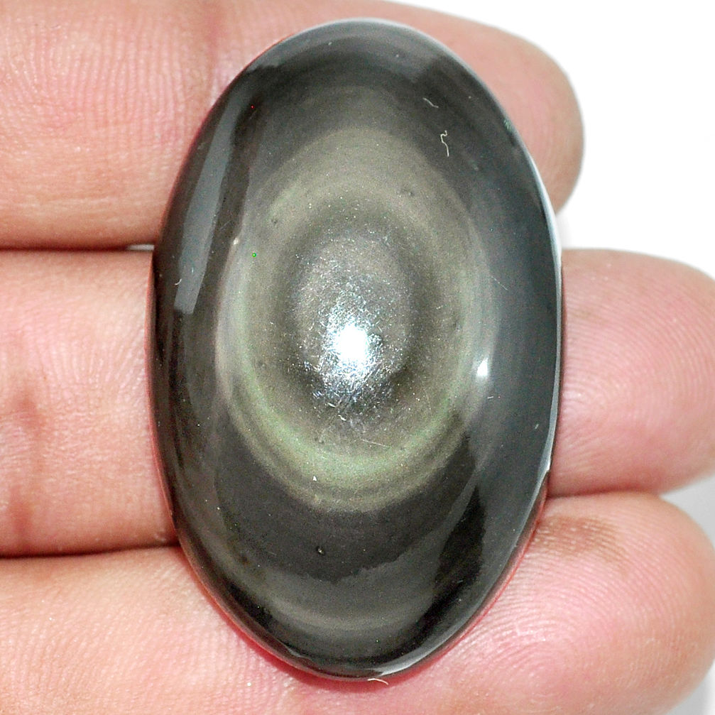 Natural 61.30cts obsidian eye rainbow cabochon 40x25 mm loose gemstone s21873