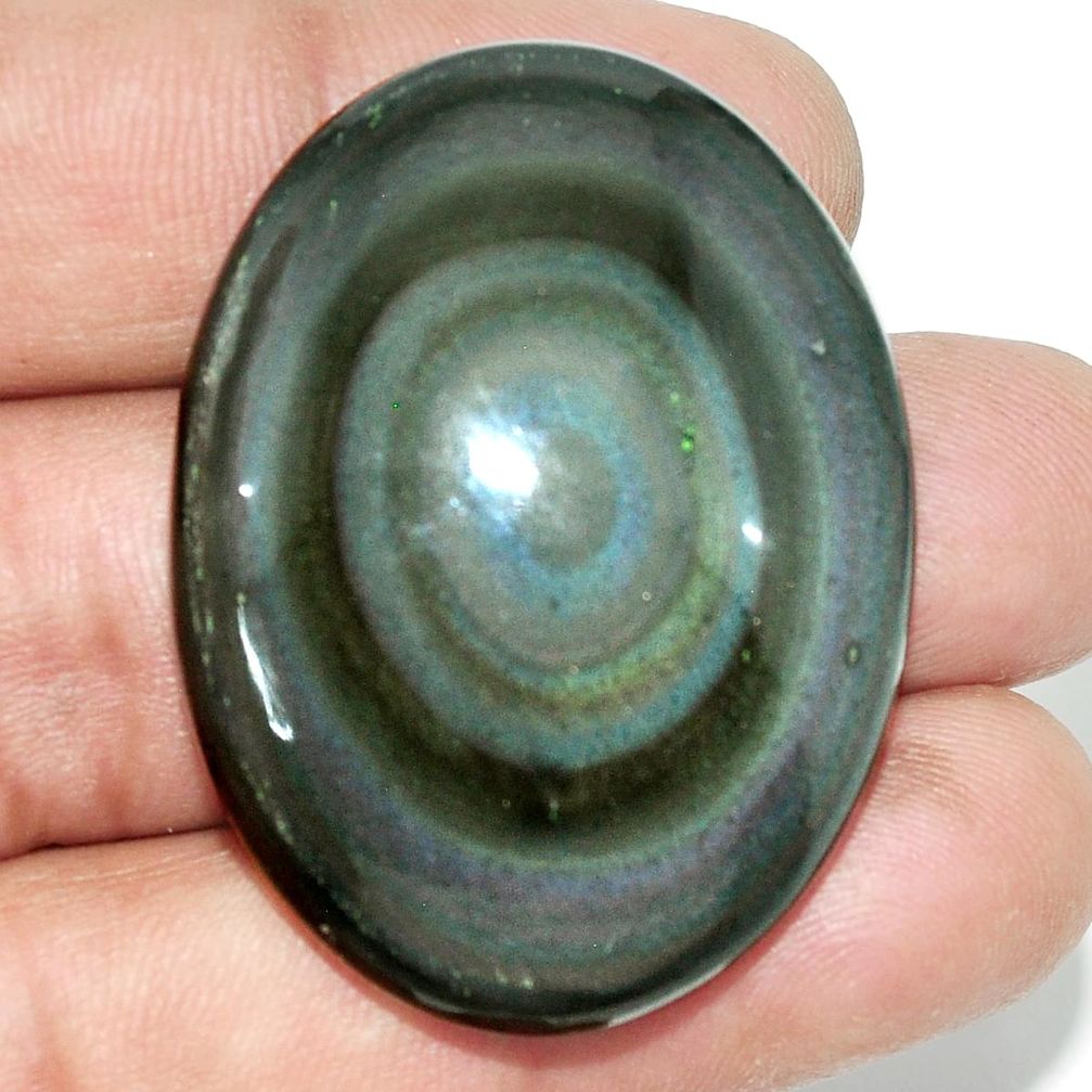 Natural 85.10cts obsidian eye rainbow cabochon 40x31 mm loose gemstone s21880