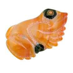 Natural 14.25cts ocean sea jasper carving 28x15 mm loose frog gemstone s30060