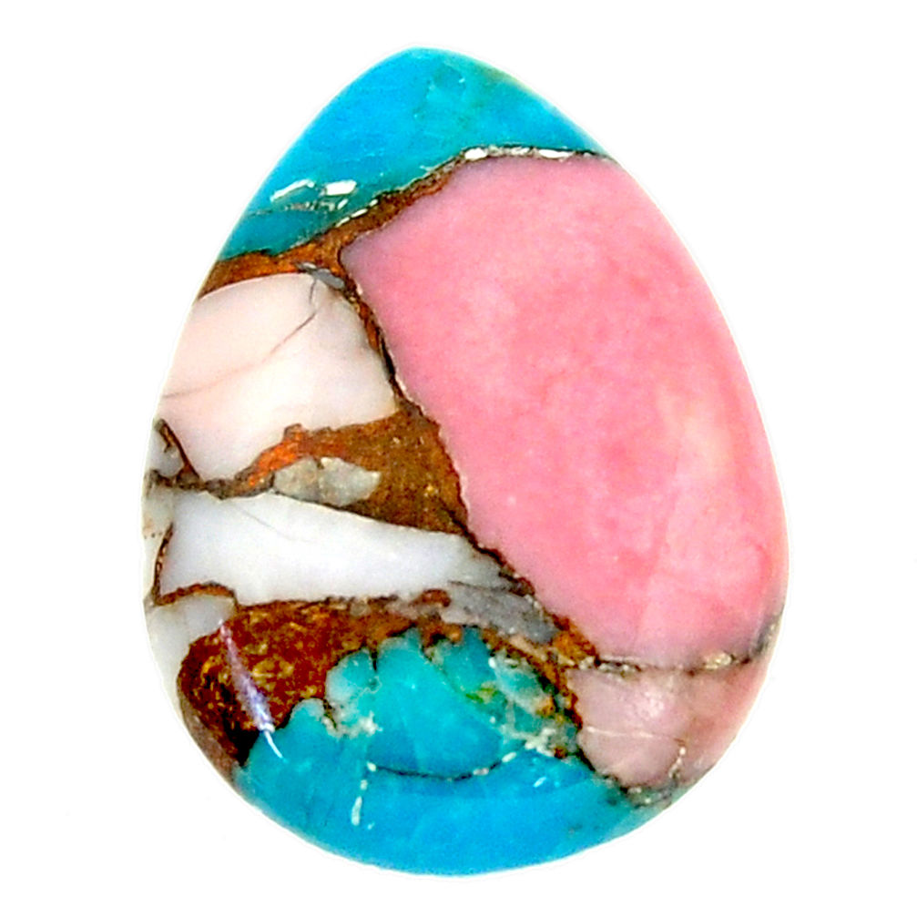 Natural 11.35cts opal in turquoise pink 22x16 mm pear loose gemstone s16153