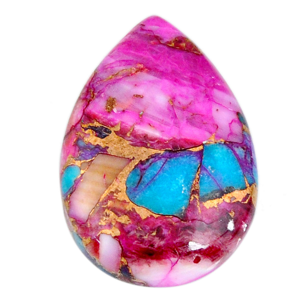 Natural 21.25cts opal in turquoise pink 26x17.5 mm pear loose gemstone s19689