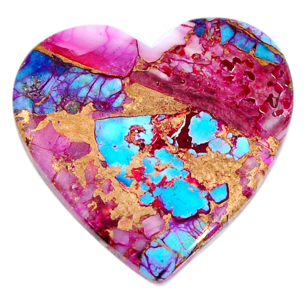 Natural 20.10cts opal in turquoise pink 26x25.5 mm heart loose gemstone s19678