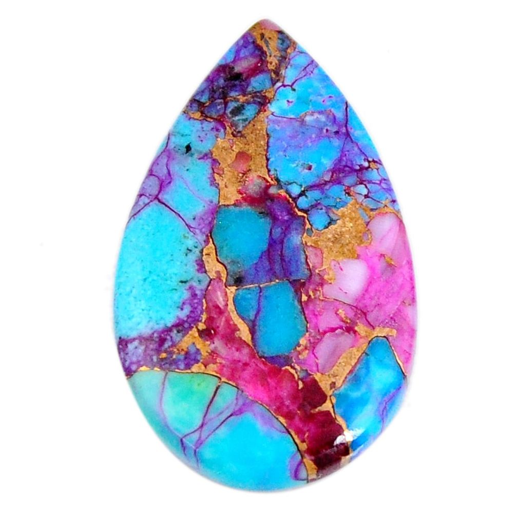 Natural 13.10cts opal in turquoise pink 28x16.5 mm pear loose gemstone s19690