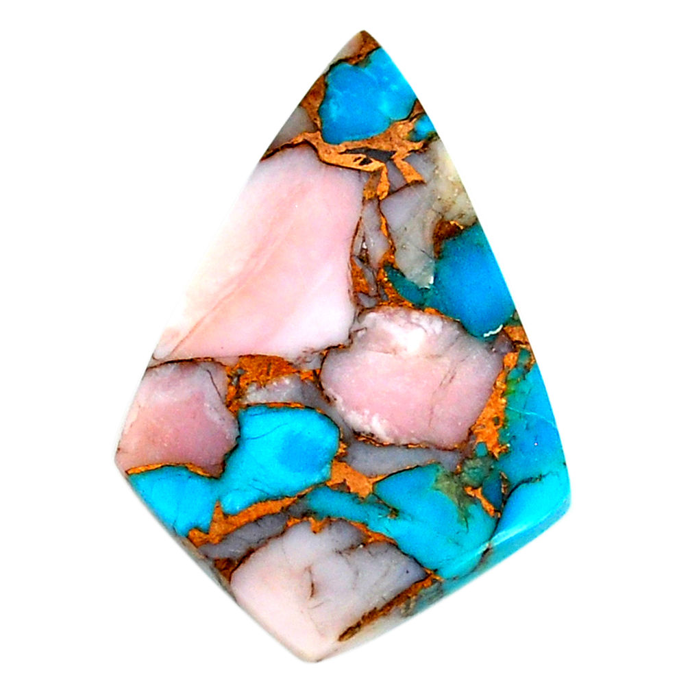 Natural 19.20cts opal in turquoise pink 33.5x22 mm fancy loose gemstone s21575