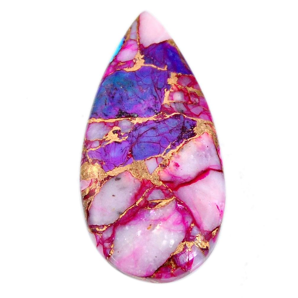 Natural 27.35cts opal in turquoise pink 39x19 mm pear loose gemstone s19710