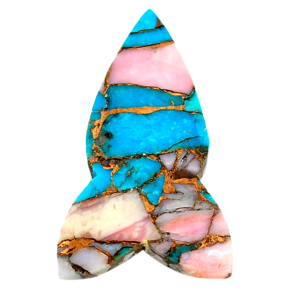 Natural 21.30cts opal in turquoise pink arrow 36x21.5mm loose gemstone s21560