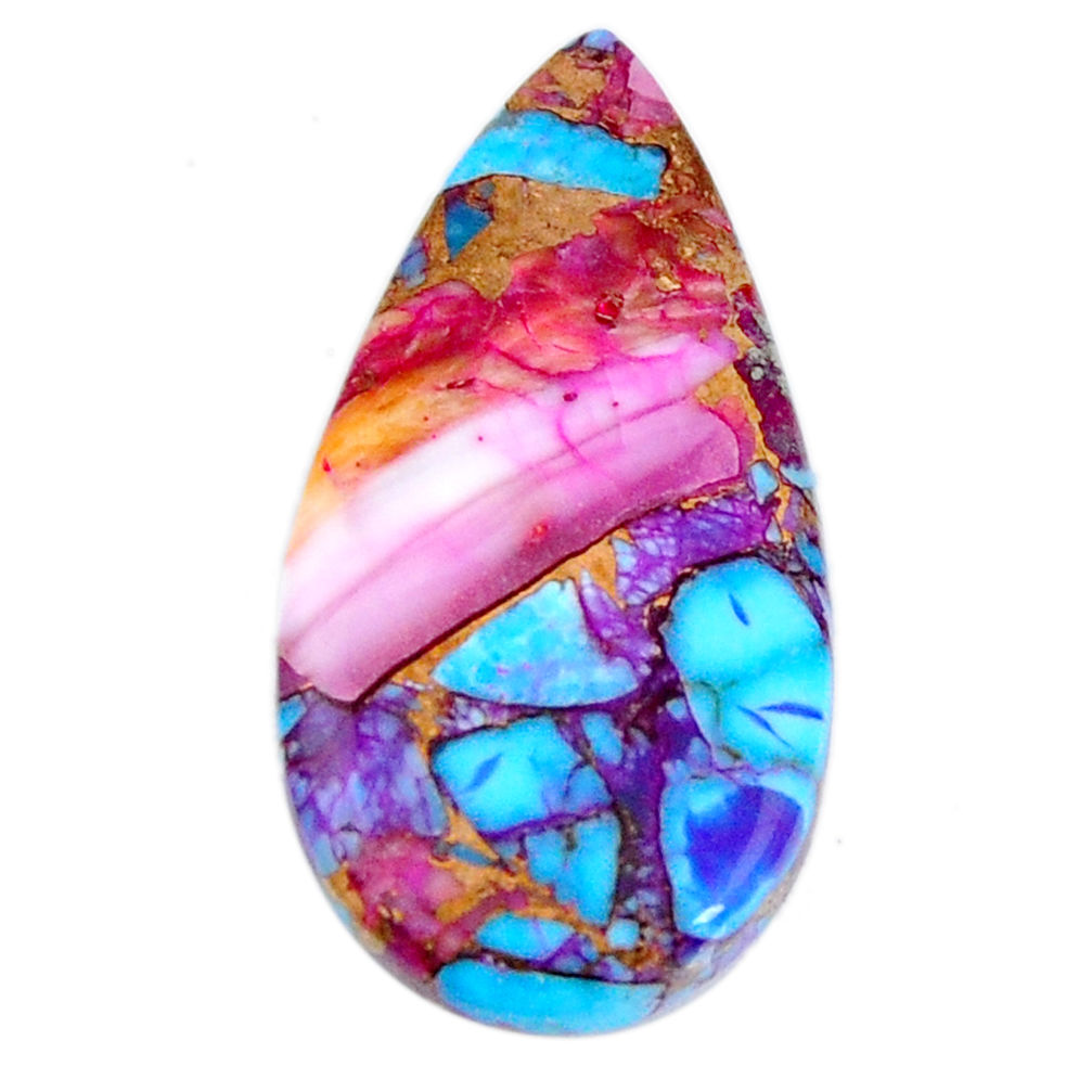 Natural 11.30cts opal in turquoise pink cabochon 26x13.5mm loose gemstone s19687