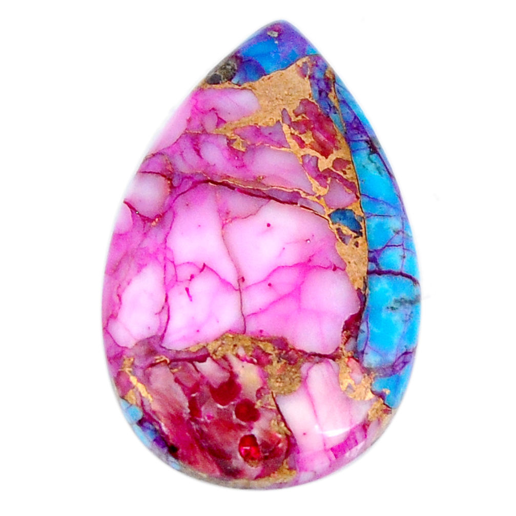 Natural 14.20cts opal in turquoise pink cabochon 26x16 mm loose gemstone s19684