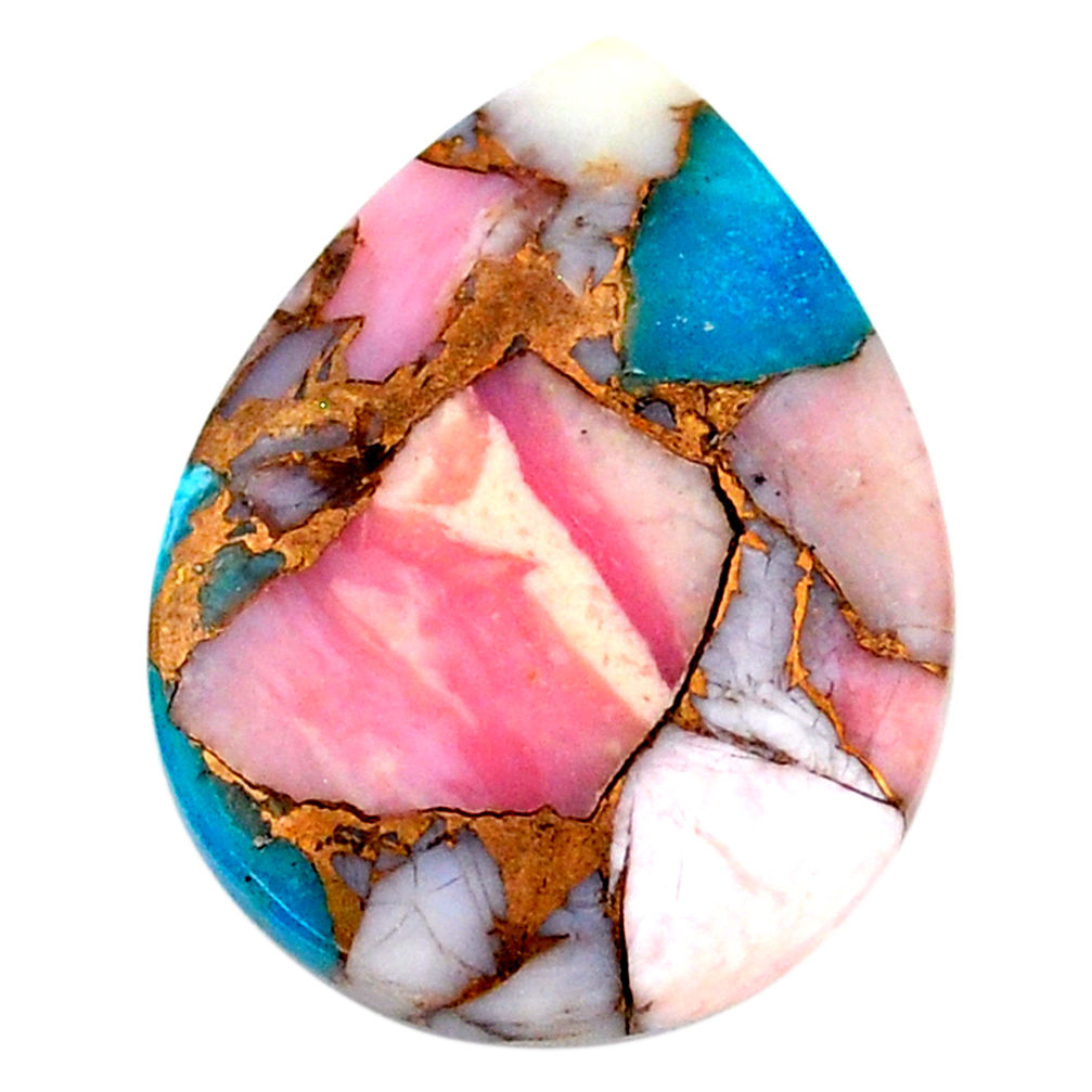Natural 21.25cts opal in turquoise pink cabochon 29x21 mm loose gemstone s21572