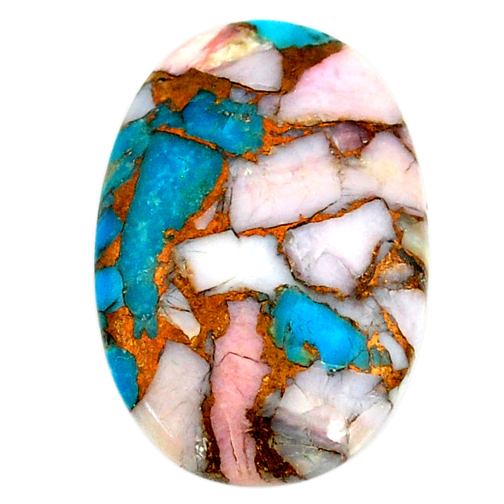 Natural 26.30cts opal in turquoise pink cabochon 30x20 mm loose gemstone s21562