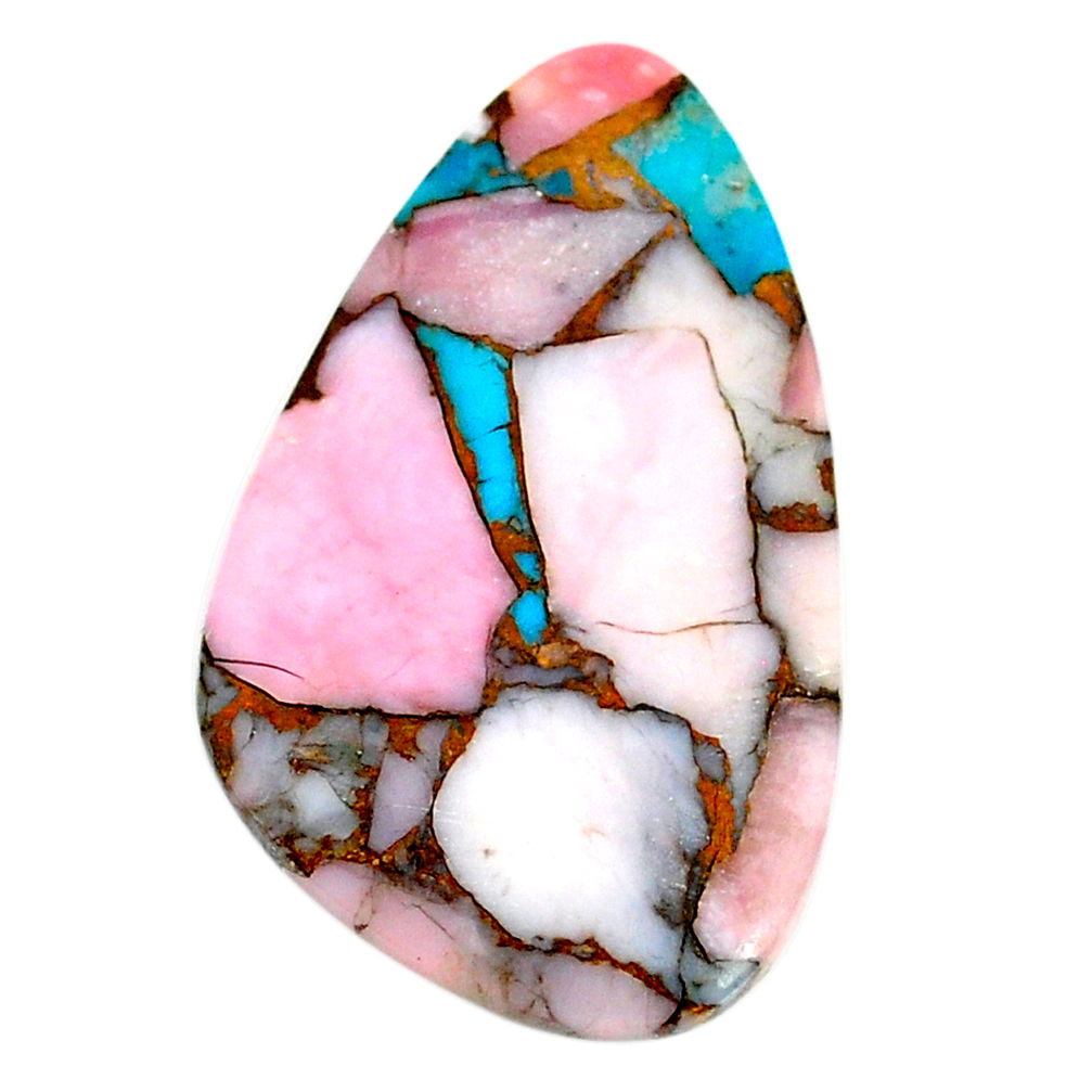Natural 24.45cts opal in turquoise pink cabochon 37x22 mm loose gemstone s21546