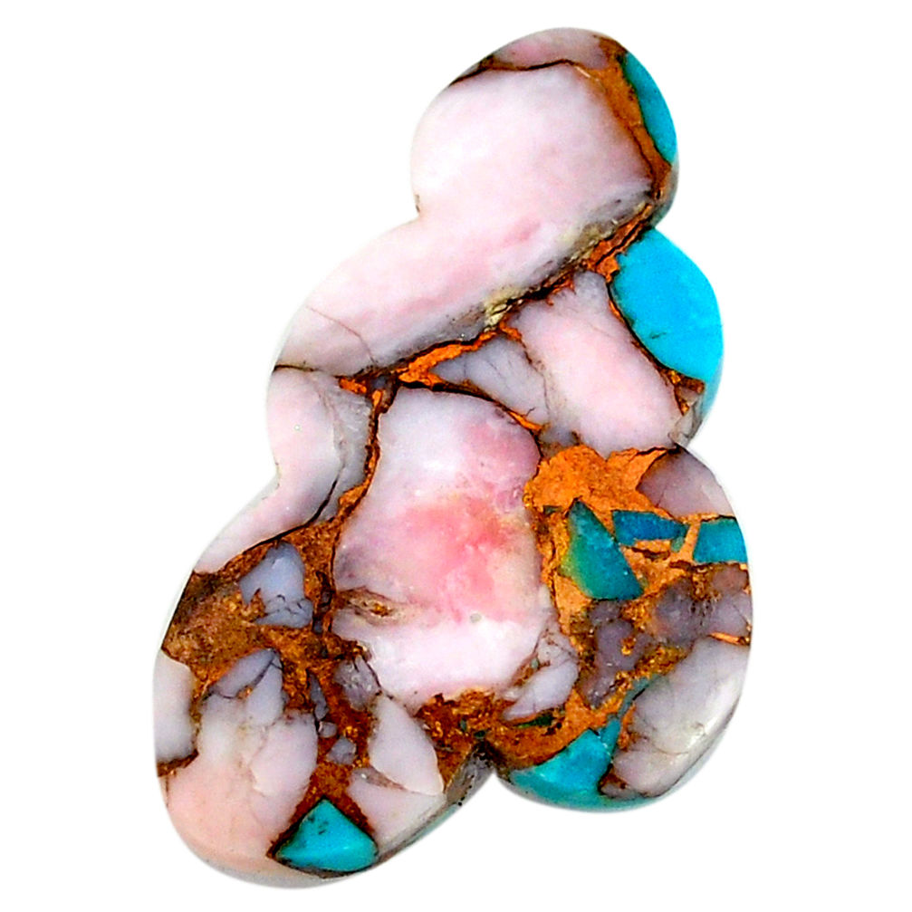 Natural 22.35cts opal in turquoise pink cloud 36x21 mm loose gemstone s21574