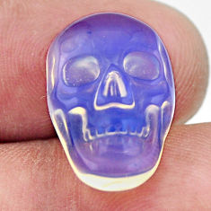 Natural 9.25cts opalite white carving 17.5x12 mm skull loose gemstone s18178