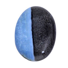 Natural 17.35cts owyhee opal blue cabochon 25x17 mm oval loose gemstone s29735