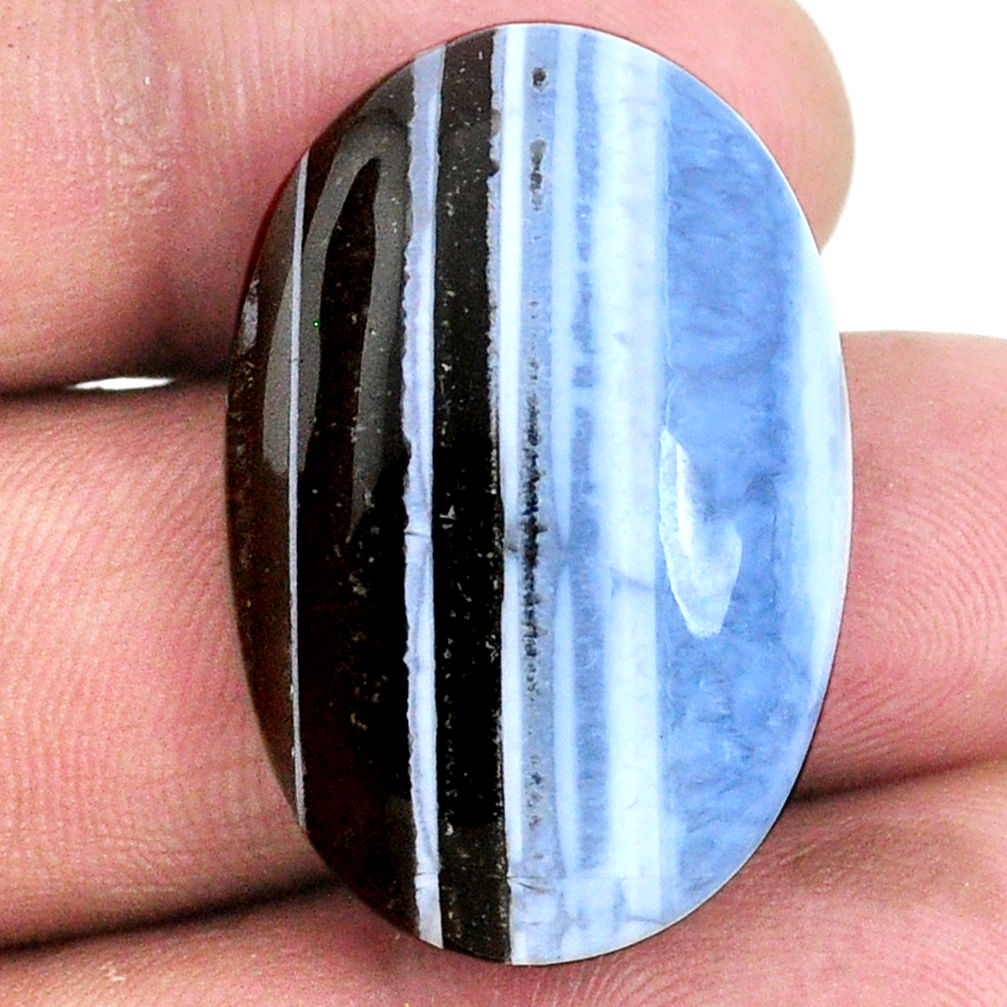 Natural 30.70cts owyhee opal blue cabochon 30x20 mm oval loose gemstone s21118