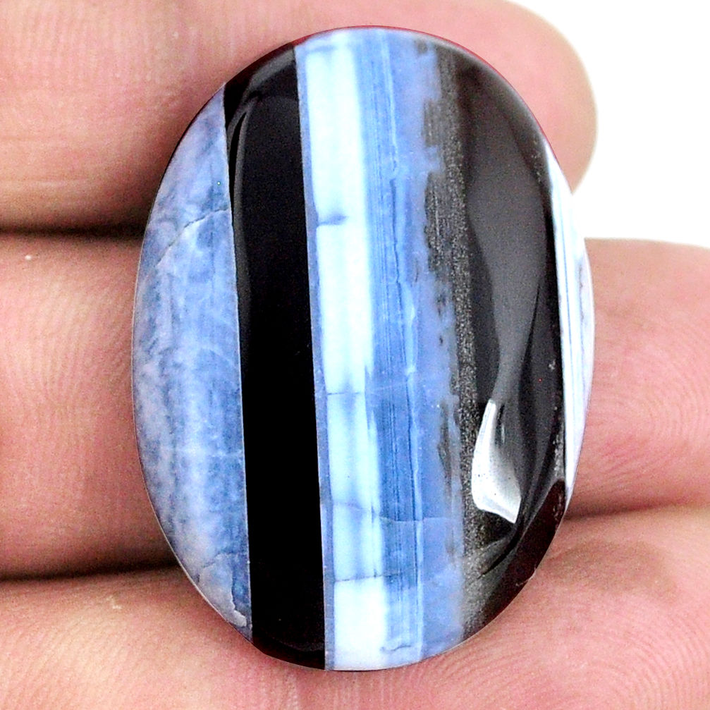 Natural 46.15cts owyhee opal blue cabochon 34x24 mm oval loose gemstone s21119